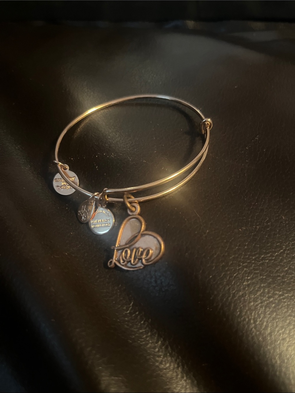 Alex and Ani-rose colored LOVE bracelet